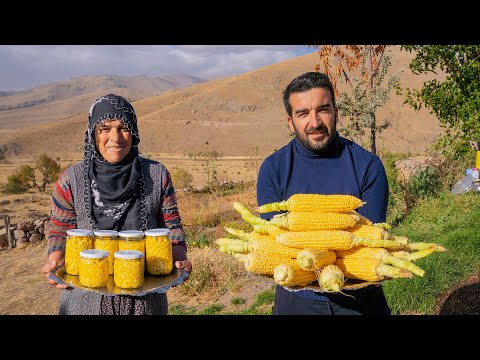 Taş Evde Mısır Konservesi Dağda Koliva Yapımı