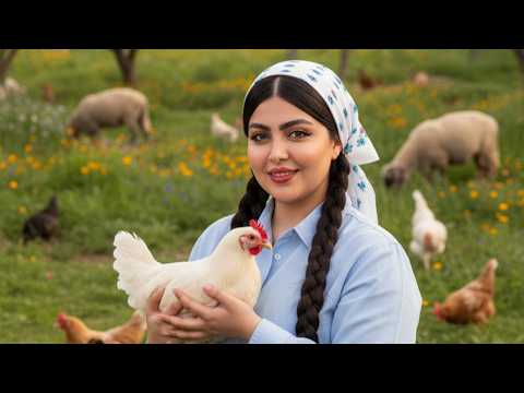 Village life and cooking Delicious food with chicken