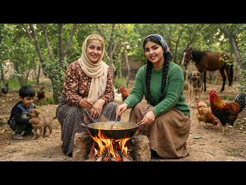 Simple Rural Life Traditional Cooking on Fire