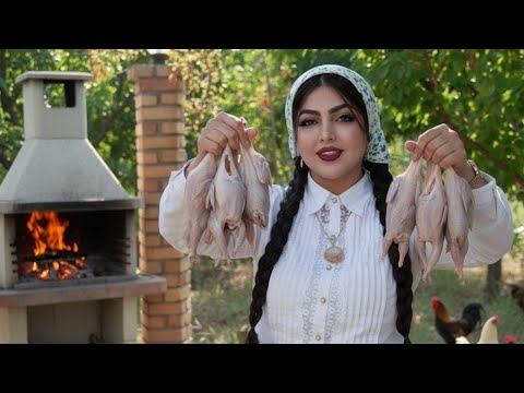 Enjoying simple village life and cooking tasty grilled