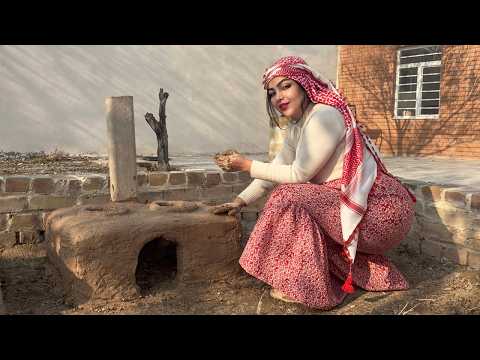 Building a traditional stove and cooking local food over an