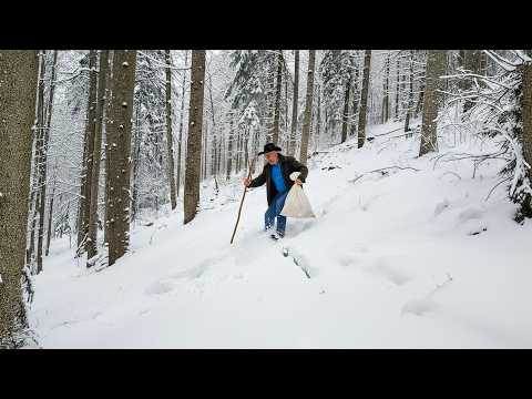 Grandpa Slips Down a 45 Snowy Mountain Winter Survival in