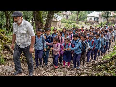 A Day for Children and an Old Man Going to School in the