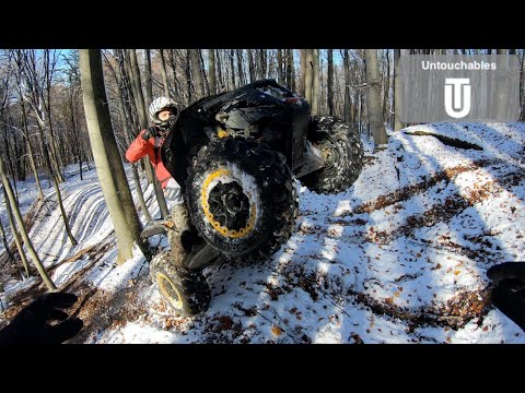 ATV Winter Ride Madness On Snow Having A Great Time Hill