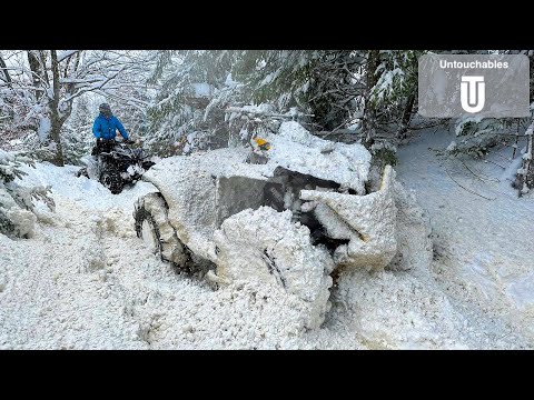 Raw Winter Conditions Can Am Renegade 1000R vs Crazy Deep