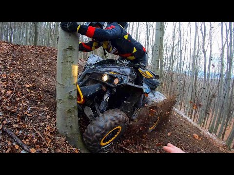Can Am Outlander ROLLOVER and Renegade HITS A TREE WOW LOTS