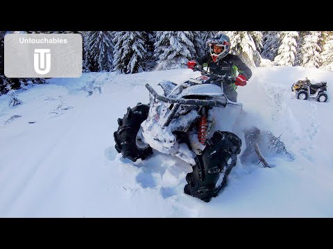Deep Snow Ride Mud Tyres in Deep Snow Epic Winter Trail Can