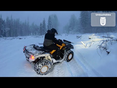 Busting Through Deep Snow It Gets Dark and Foggy Can Am