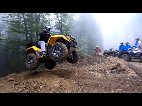 Wild Machines In Foggy Forest Can Am Polaris Kawasaki CFMoto