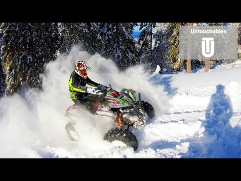 Struggling in Deep Snow Fighting To Get Through Snowdrift