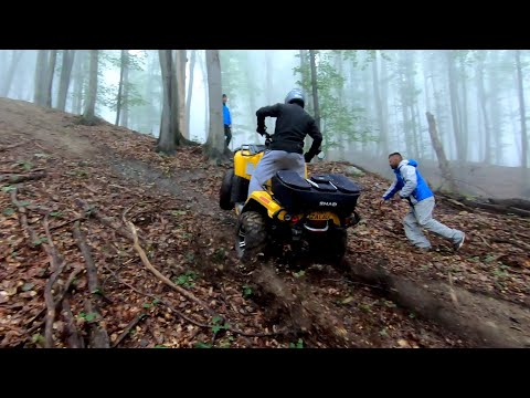 Riding Steep Hills In Foggy Forest Can Am Polaris Kawasaki