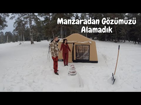 Sizlere Hediyemiz Var Yeni Yılın İlk Kar Kampı Donmuş Gölün