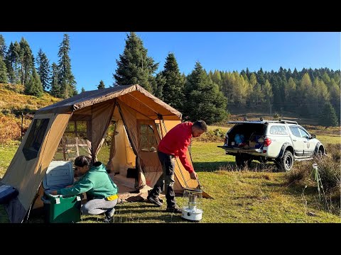 EV TİPİ ÇADIR VE GAZ SOBASI İLE KAMP YAPTIK GÖLDE BALIK