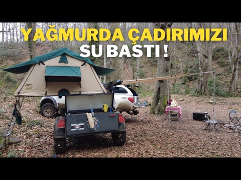Araç Üstü Çadırda Kamp Kapıları Açık Unutunca Çadır Su Aldı