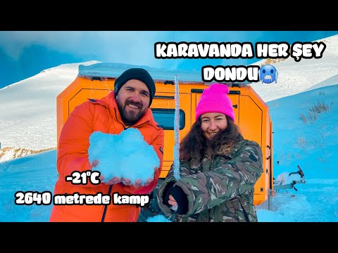 Karavanda Her Şey Dondu Erzurum Palandöken Buz Duvarına
