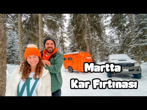 Karavanla Bolu Aladağ Mart Ayında Kar Fırtınası Vanlife