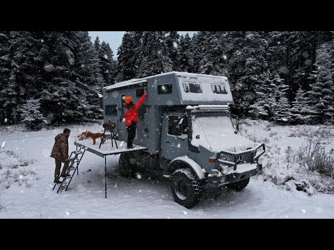 ALKOVENLİ OFF ROAD KARAVANLA KAR KAMPI