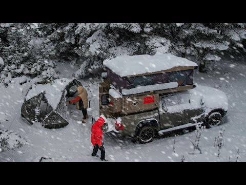 KAR FIRTINASINDA PICK UP CAMPER İLE KAMP