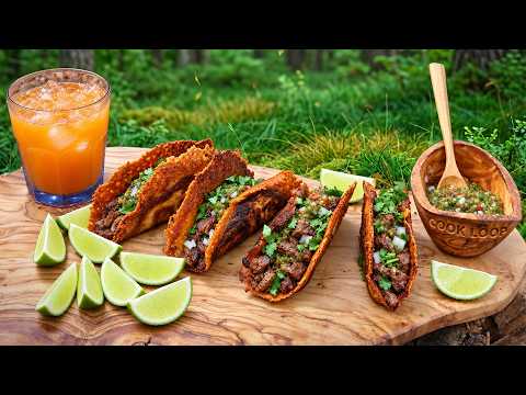 The Ultimate Cheese Crusted Tacos over a Swedish Fire Torch