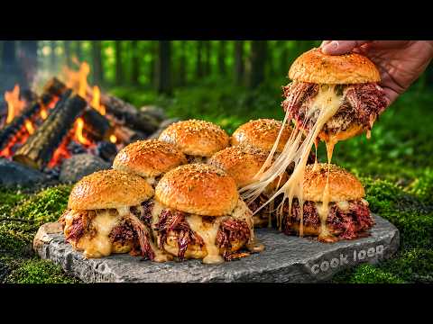 Wild Cooking ASMR Slow Braised Pulled Beef Sliders on Open