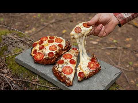 Forest Pizza Steak Cooking Thick Steaks with Cheese