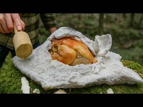 Cooking Whole Chicken in Salt and Fire Rustic Campfire