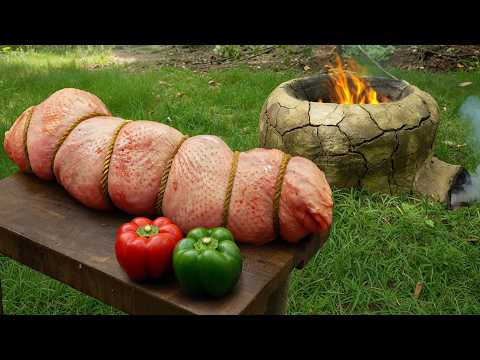 Clay Oven Chicken Stuffed with Peppers and Herbs