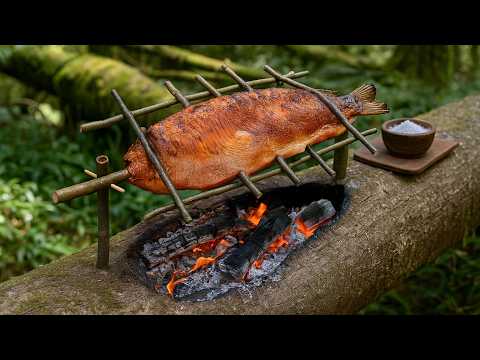 Wild Cooked Fish Smoked Under Pine and Roasted on Handmade