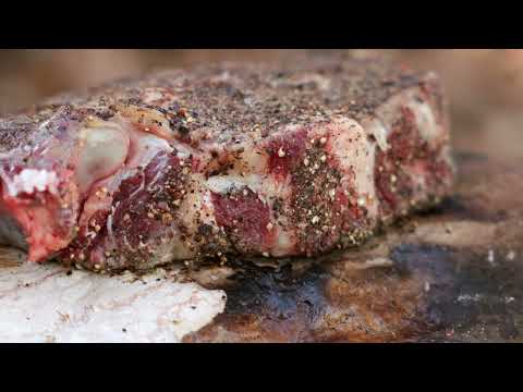 Cooking a Tomahawk Steak in Salt Open Fire Cooking