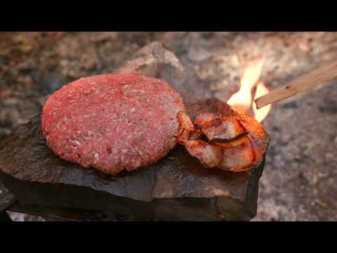 I Cooked the Ultimate Cheesy Burger Deep in the Woods
