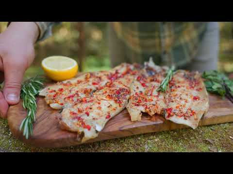 Wild Cooked Fish Smoked Under Pine and Roasted on Handmade