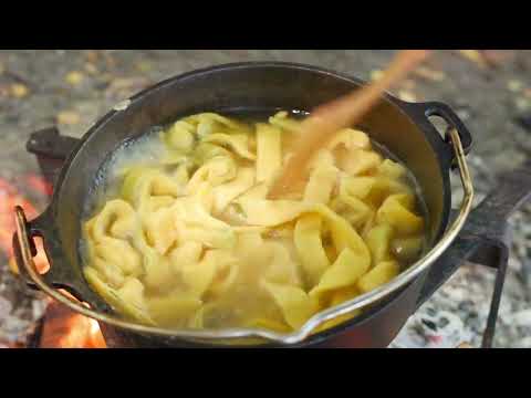 Fresh Pasta Over an Open Fire Rustic Outdoor Cooking
