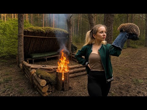 Forest Bushcraft Shelter Building Animal Encounter