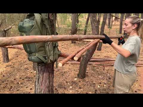 Bushcraft Survival Tree Shelter Fire Night Alone