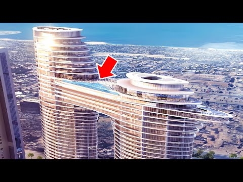 Address Sky View Hotel Dubai Infinity Pool with Burj