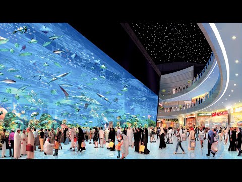 Dubai Aquarium Underwater Zoo In Dubai Mall 4K Walking Tour