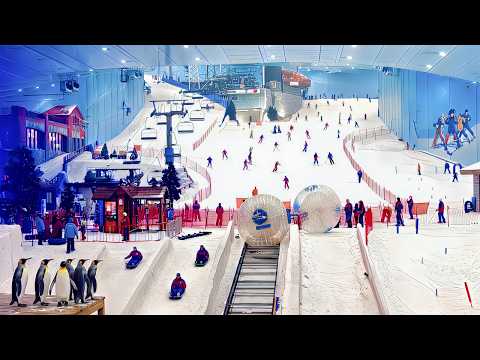 Ski Dubai Indoor Ski Resort in the Mall of the Emirates 4K