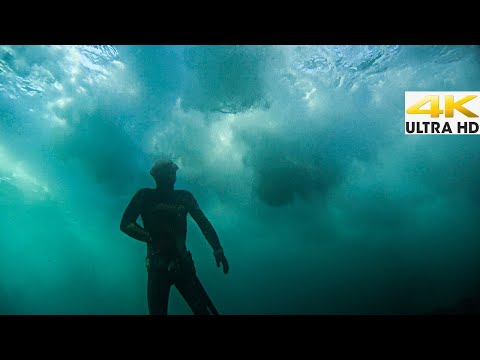 Spearfishing Below Rough Waves