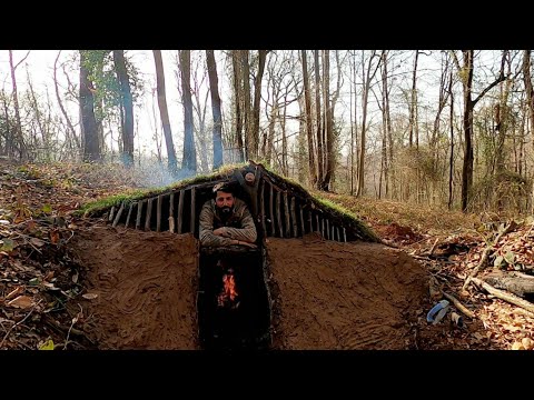 Bushcraft Skills Build Survival Tiny House Winter Camping