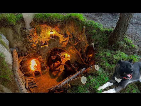 Building a Secret Dugout UNDERGROUND 3 Days SOLO SURVIVAL