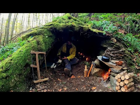 7 Days Solo Survival Camping In Rain Forest Building Warm