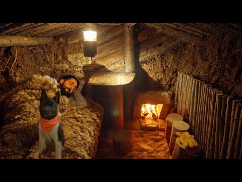 3 DAYS solo survival in Rain forest Catch and Cook Building