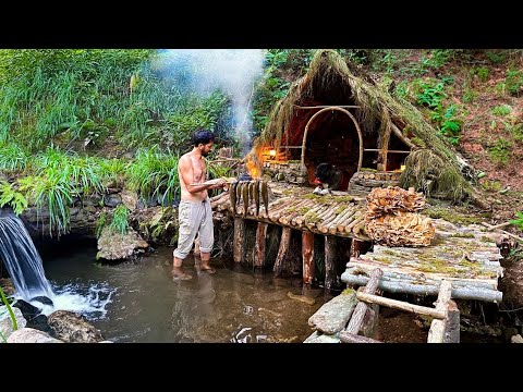 3 DAYS solo survival CAMPING CATCH and COOK Fishing Giant