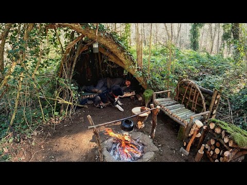 7 Days Solo Survival Camping Building Warm Bushcraft