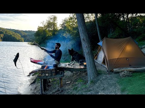 3 DAYS solo survival CAMPING Catch and Cook Primitive