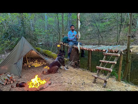 7 DAYS solo SURVIVAL CAMPING Fishing CATCH and COOK