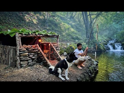 3 DAYS solo survival Catch and Cook Primitive Fishing