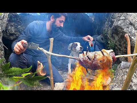 2 Days Solo Survival Camping An Canyon Bushcraft Camp in