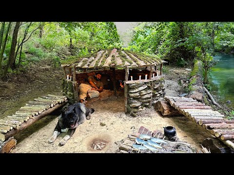 Solo Survival Camping CATCH and COOK Primitive Fishing