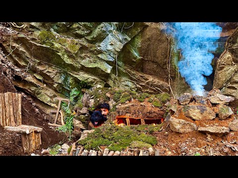 7 Days SOLO CAMPING In RAIN Forest Building Complete and